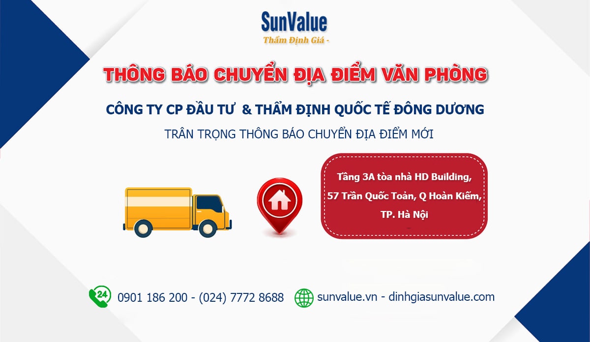 Thẩm định giá Đông Dương – CN Hà Nội chuyển địa chỉ