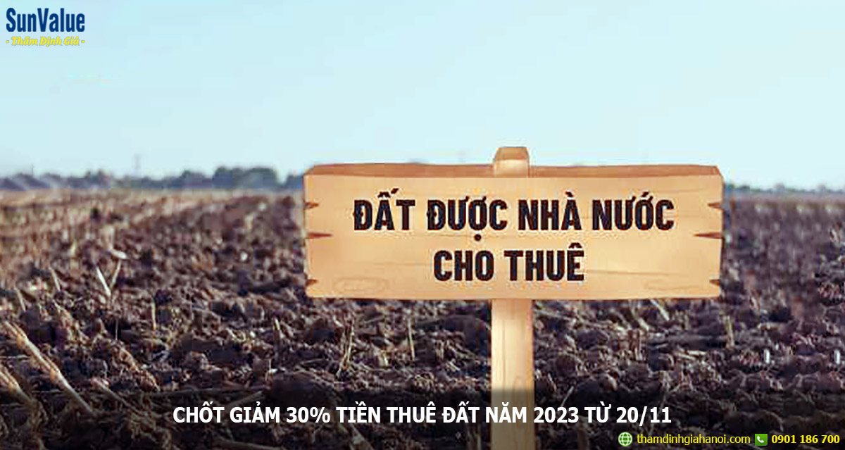 Đất thuê trả tiền hàng năm được giảm 30% tiền thuê năm 2023