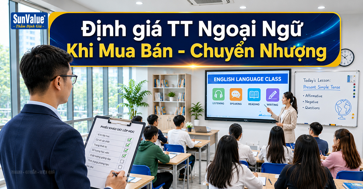 THẨM ĐỊNH GIÁ TRUNG TÂM NGOẠI NGỮ CHÍNH XÁC KHI MUA BÁN, SANG NHƯỢNG