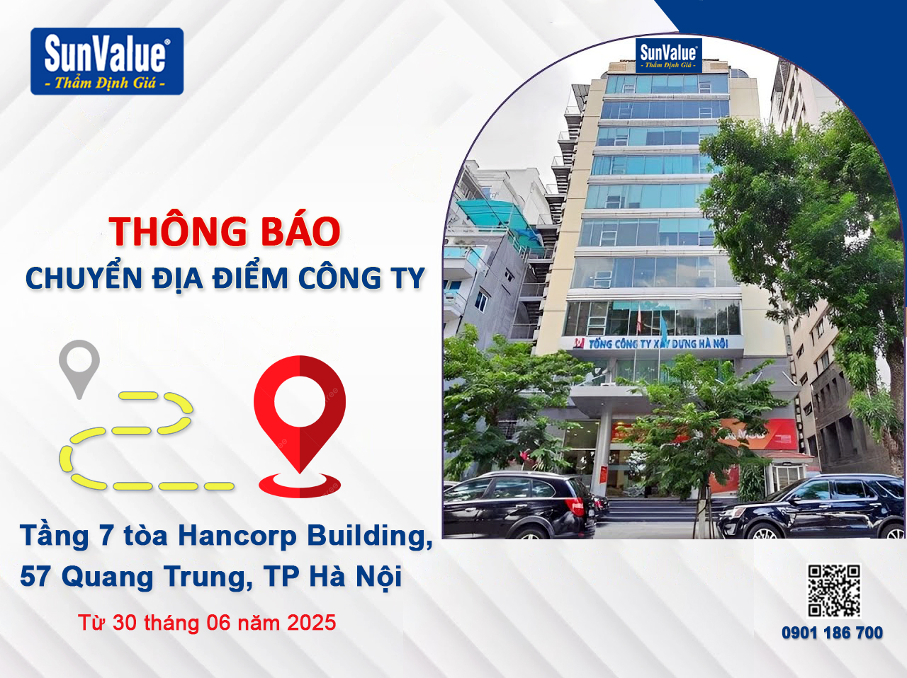thẩm định giá hoàng quân, chuyển văn phòng