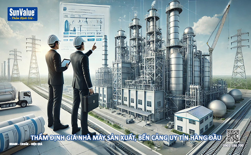 thẩm định giá nhà máy, định giá bến cảng, định giá dự án nhà máy, xác định giá trị dự án xây dựng