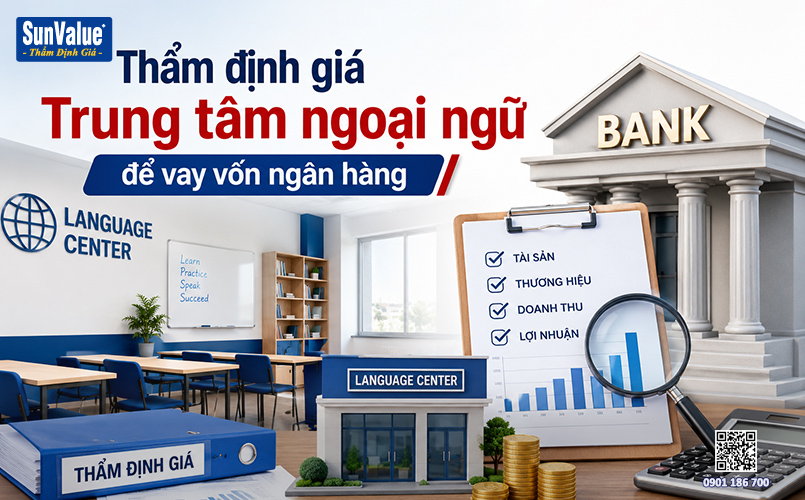 định giá trung tâm tiếng anh, trung tâm ngoại ngữ, thẩm định giá hoàng quân, định giá doanh nghiệp