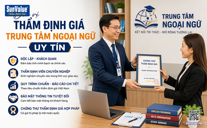 thẩm định giá trung tâm ngoại ngữ, định giá doanh nghiệp, thẩm định giá trung tâm